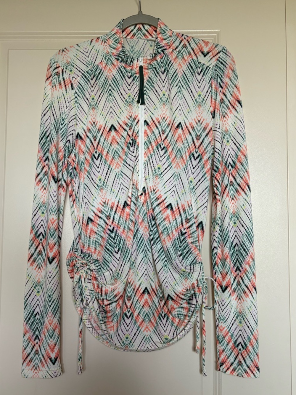 Carve Designs Women's Multicolor Geometric Swim Coverup - White, Coral, Teal